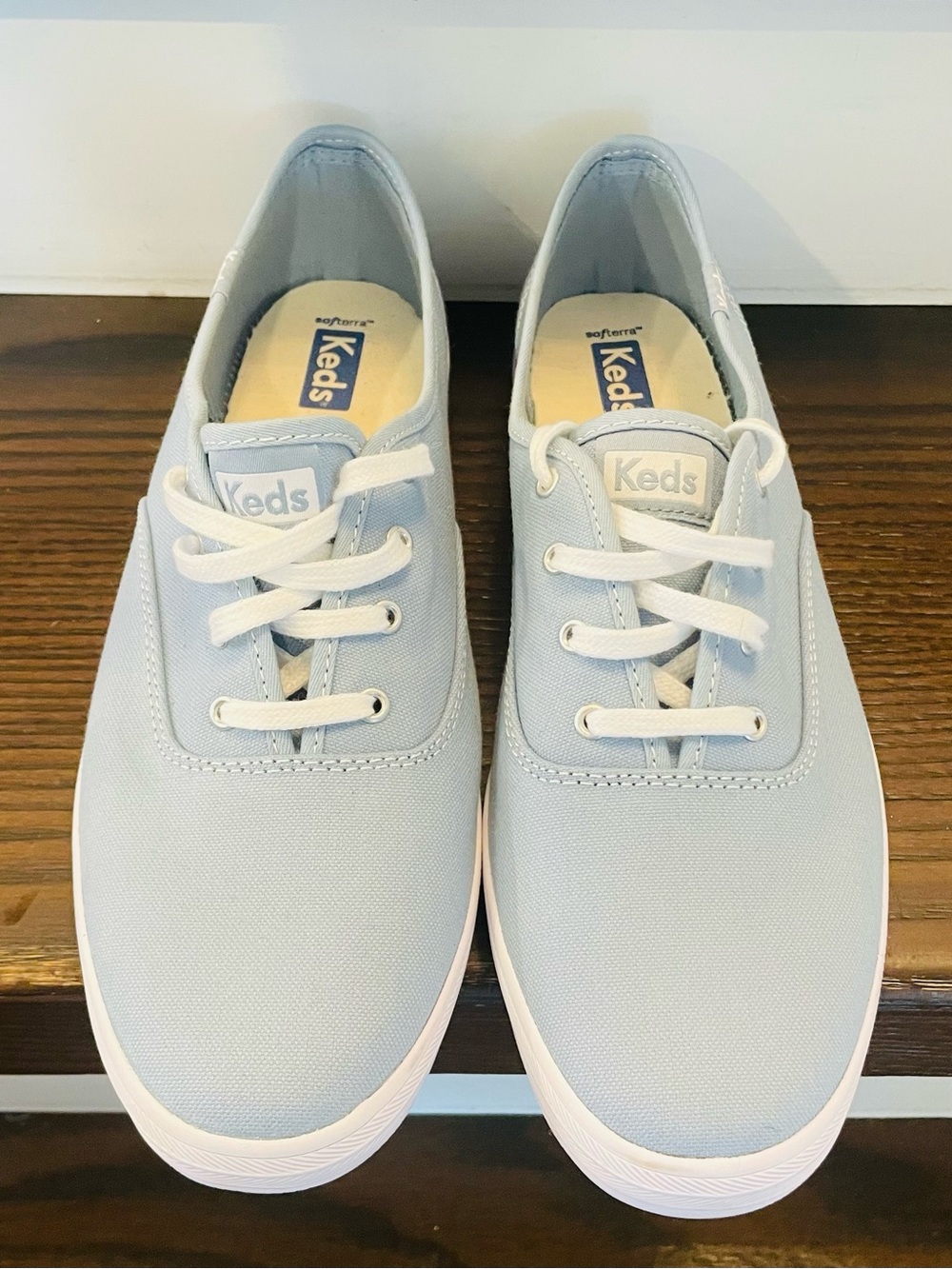 Keds Pale Blue Canvas Lace-Up Sneakers
